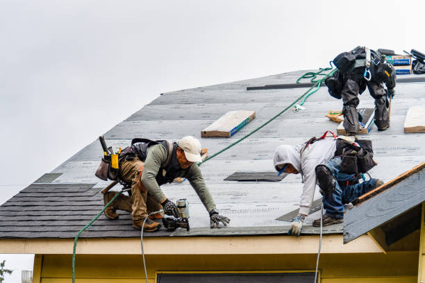 Professional Gutter Installation technician working in Danville, IA